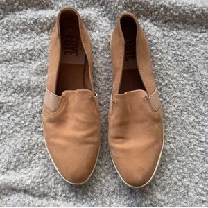 Frye Melanie Leather Flats Shoes Slip-On Sneakers in BLUSH (Pink Cream Tan) 9.5